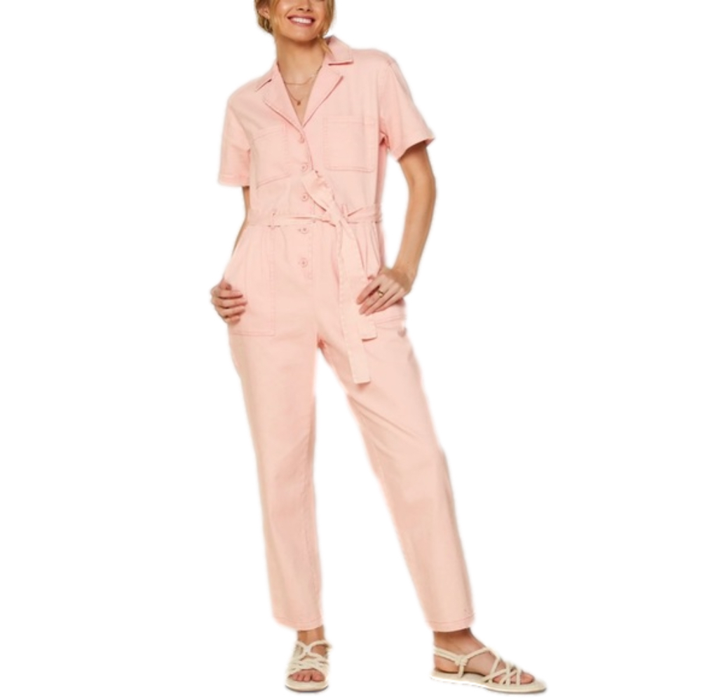 Skies Are Blue Kendall Utility Jumpsuit Peach
